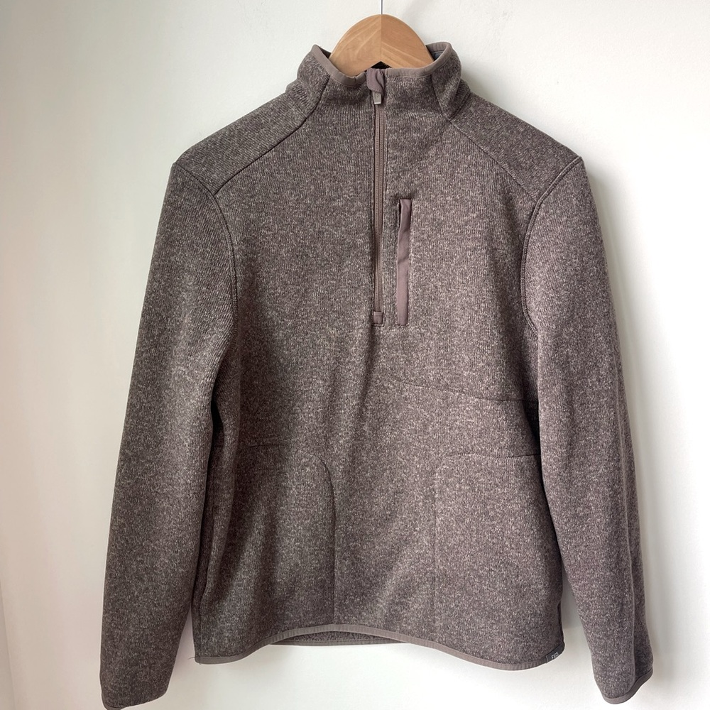 Figs Women's Heathered Mauve Gray Quarter-Zip Pullover